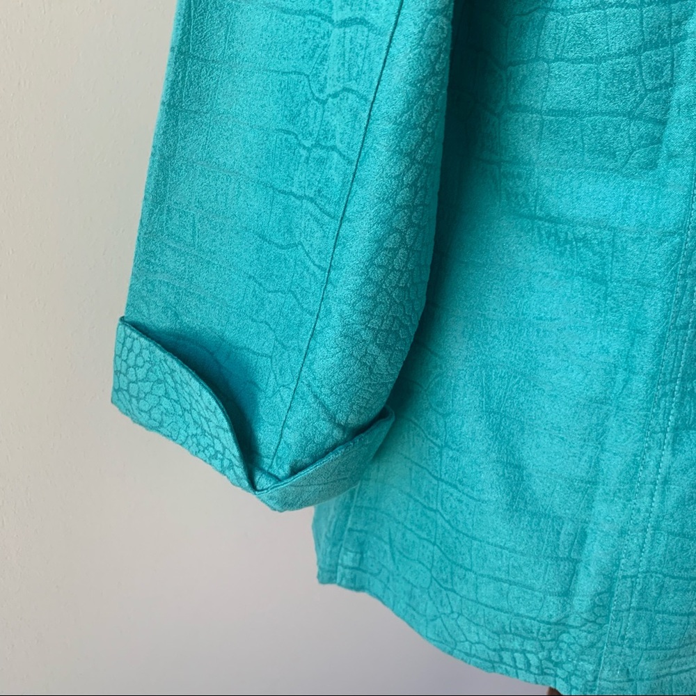 Chico’s Turquoise Button Down Lightweight Jacket - image 8